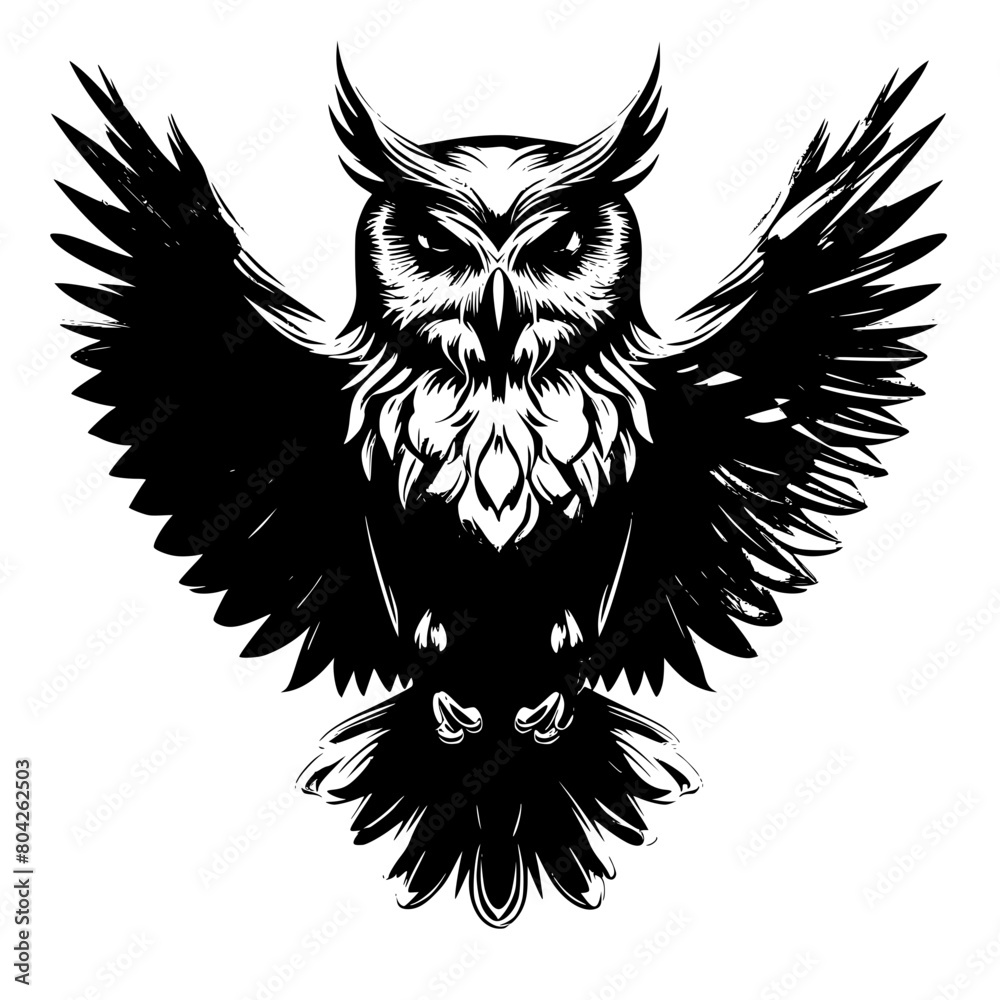 owl shield with wings