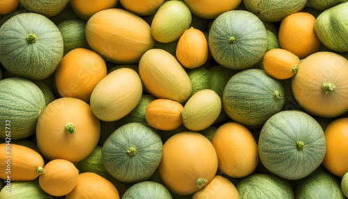 ripe Melon fruit (Cucumis melo) isolated on white background photo