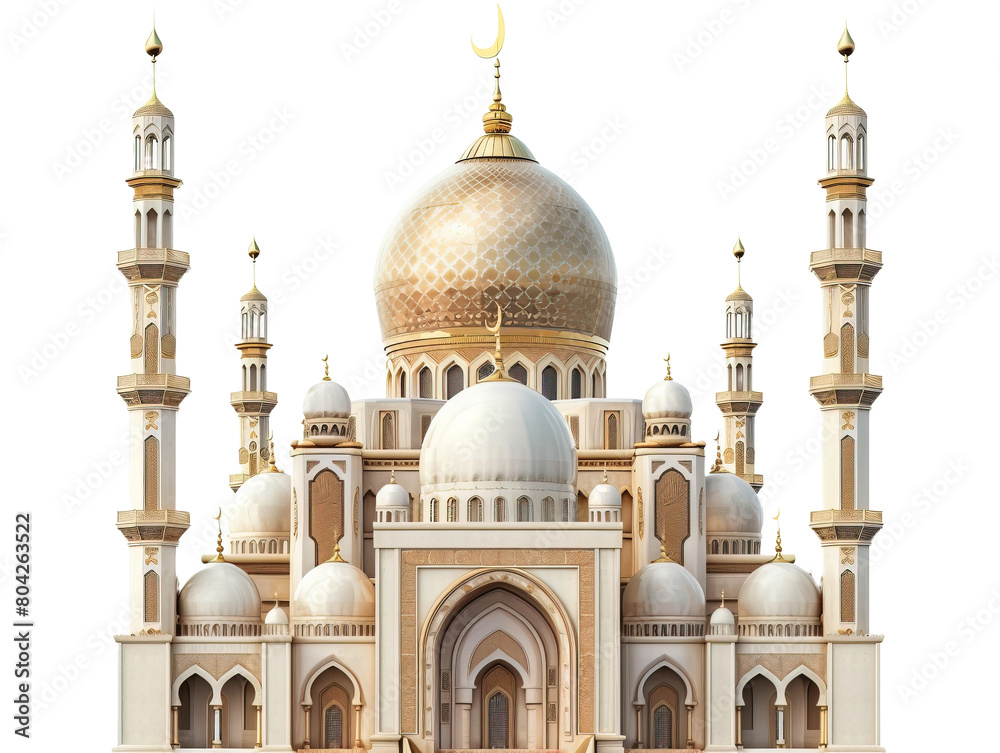 Fototapeta premium Mosque isolated on white or transparent background