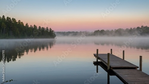 sunrise on the lake Dawn Serenity Tranquil Lakeside Morning