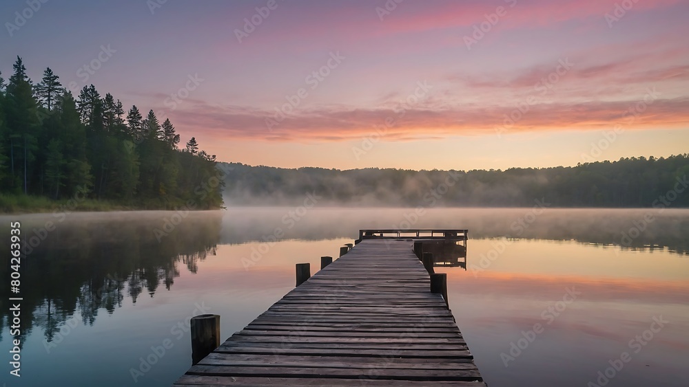 sunrise on the lake Dawn Serenity Tranquil Lakeside Morning