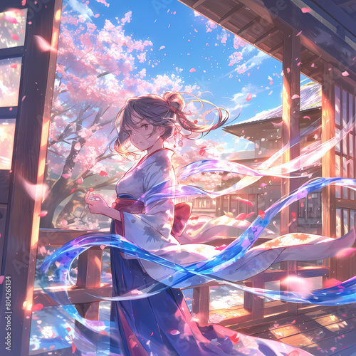 Ancient Tradition Meets Modern Aesthetic in Timeless Sakura Landscape