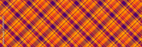 Reel pattern plaid check, creativity textile background seamless. Spanish vector texture tartan fabric in orange and red colors.