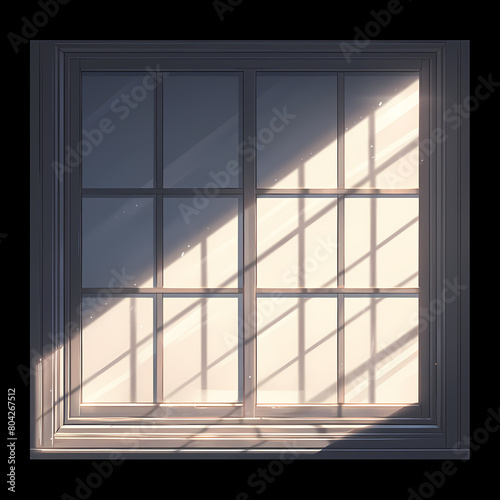 Cozy Living Room Window with Sunlight and Shadow Overlay Effect