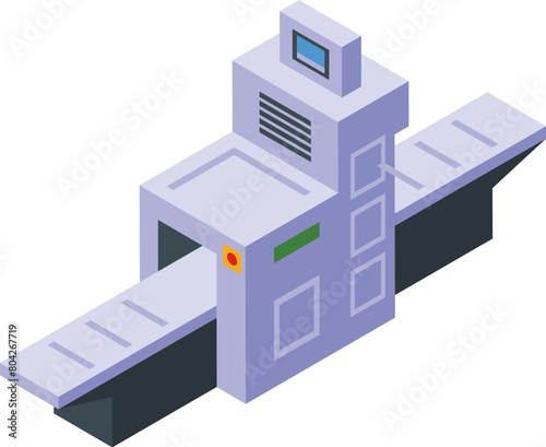 Steel plant conveyor line icon isometric vector. Metal process. Organic container