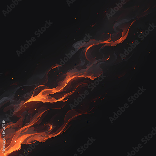 Ignite Your Marketing Campaigns: High-Energy Orange Smoke Design on a Pitch Black Background photo