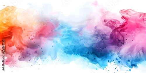 Vibrant Watercolor Swirls and Splatters Abstract Background for Infographic Design