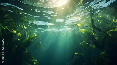 underwater scene with fishes photo