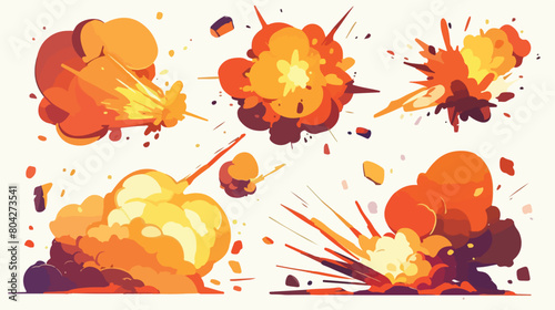 Explode animation effect. Vector cartoon explosion