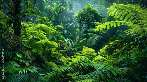 Dense Rainforest Canopy Thriving in Pristine Conditions  