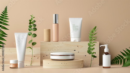 Highresolution product packaging mockups for a natural cosmetics line  featuring ecofriendly materials and minimalist design  perfect for branding presentations 