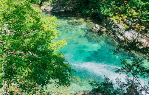 A beautiful river that shines emerald green.