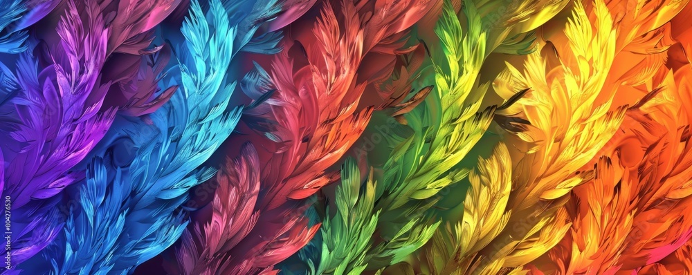 Nature-inspired texture with a detailed pattern of rainbow hues in a seamless design Nature-inspired texture with a detailed pattern of rainbow hues in a seamless design