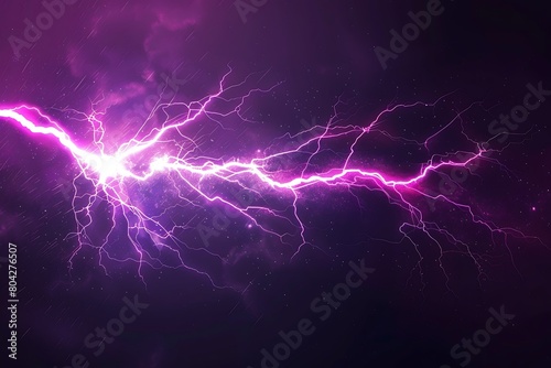 Lightning. Magic and bright light effects. Vector Illustration isolated on transparent background. .