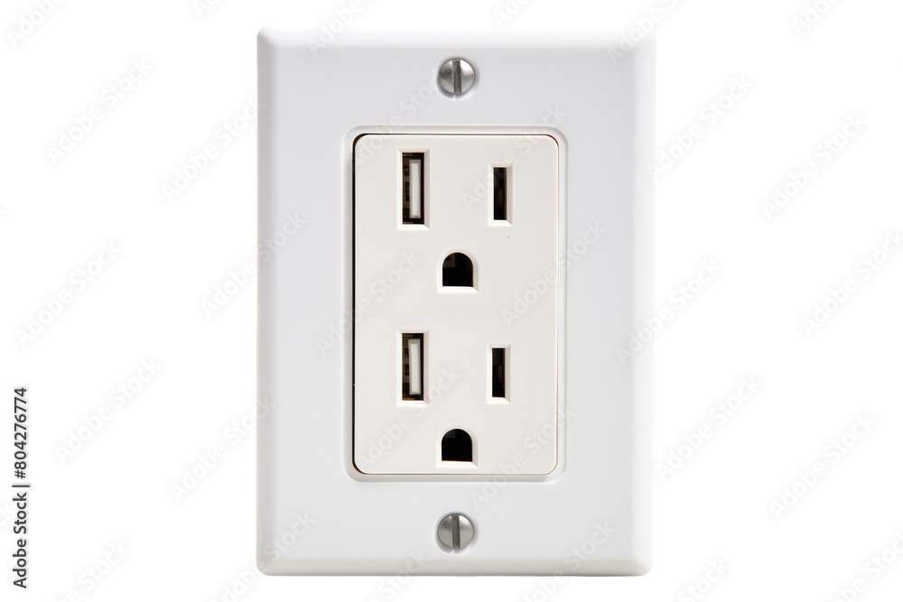 Electric Allies: A Tale of Two Outlets. On a White or Clear Surface PNG Transparent Background. Electric Allies: A Tale of Two Outlets. On a White or Clear Surface PNG Transparent Background.