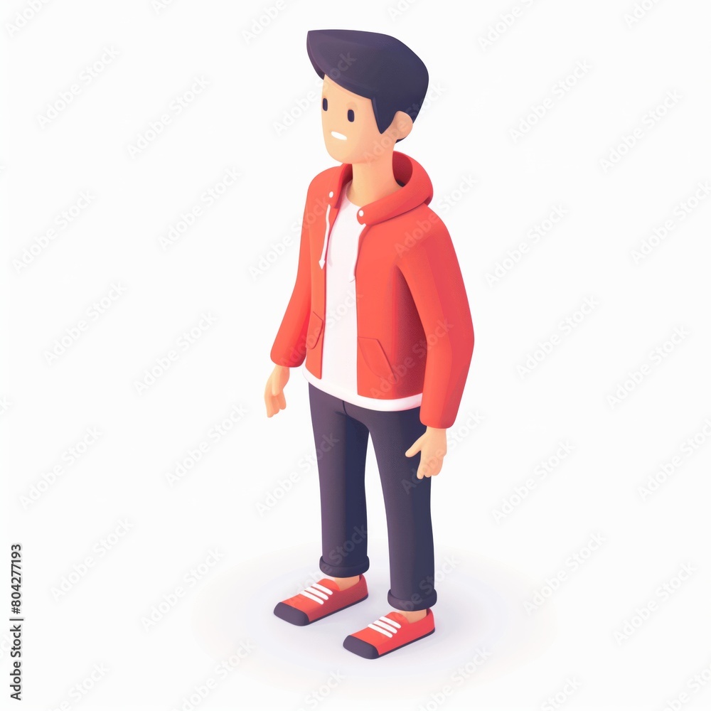 3d illustration of person isometric character