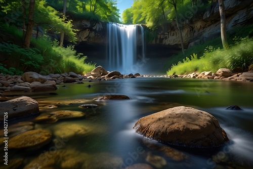 waterfall in the forest Nature's Masterpiece Breathtaking Landscape 