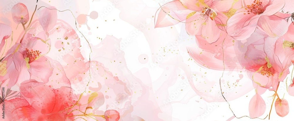abstract background with soft pink and gold floral elements, elegant and sophisticated design abstract background with soft pink and gold floral elements, elegant and sophisticated design
