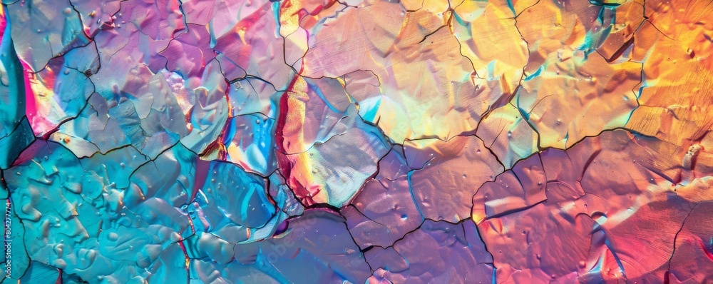 Vibrant rainbow stone texture creating a natural and colorful abstract pattern