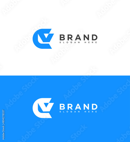 CV, Vc Letter Logo Icon Brand Identity Sign, CV, Vc Letter Symbol Template 