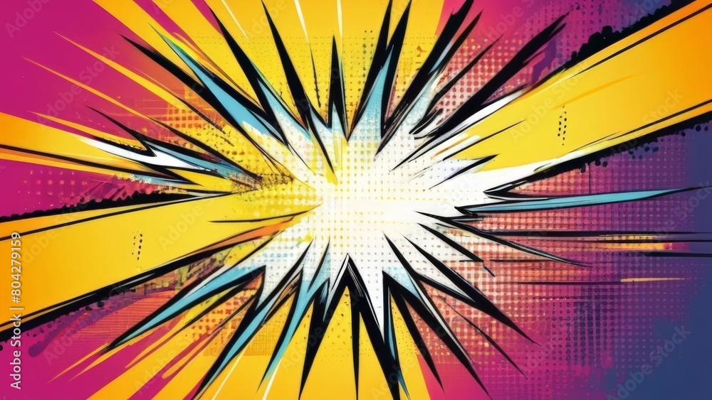 Fototapeta premium Comic Style Wallpaper with Halftone Impact Suitable for Background