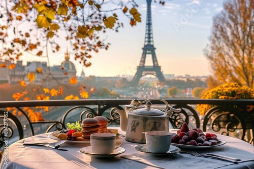Parisian Breakfast With Eiffel Tower View © wpw