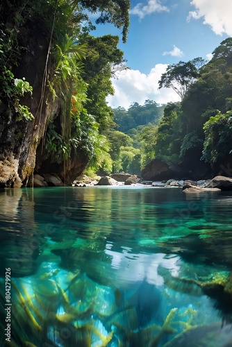 rainforest natural ambiance and crystal clear water