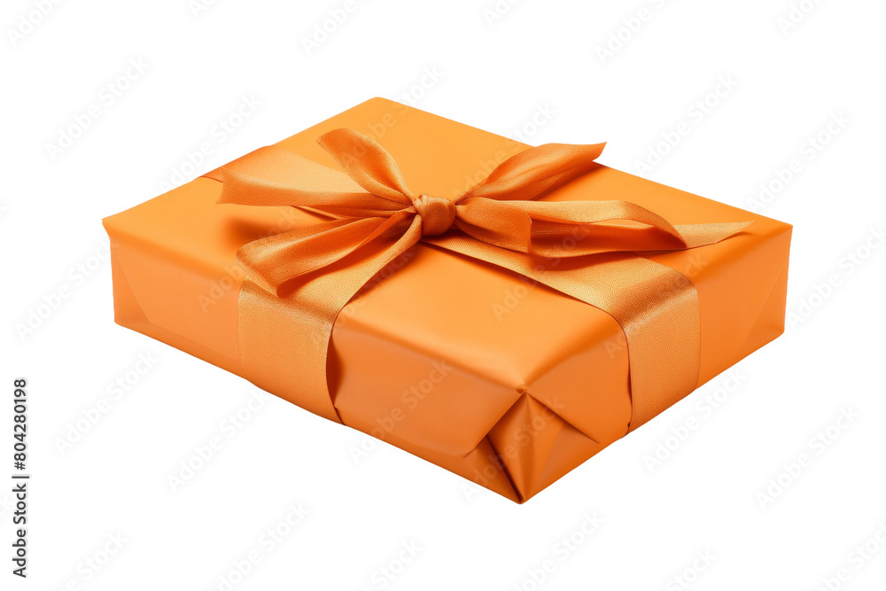 The Sunlit Surprise: A Vibrant Orange Gift Box. On a White or Clear Surface PNG Transparent Background. The Sunlit Surprise: A Vibrant Orange Gift Box. On a White or Clear Surface PNG Transparent Background.
