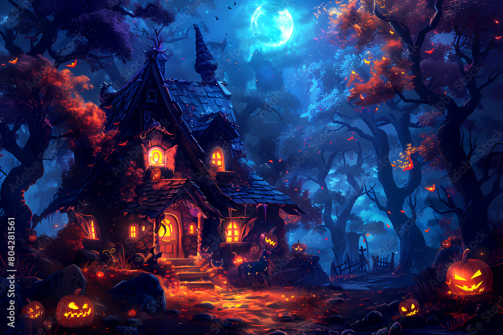 Obraz premium witch's cottage deep in the forest