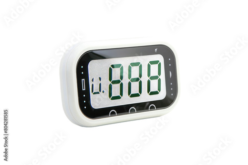 Digital Alarm Clock on Transparent Background.