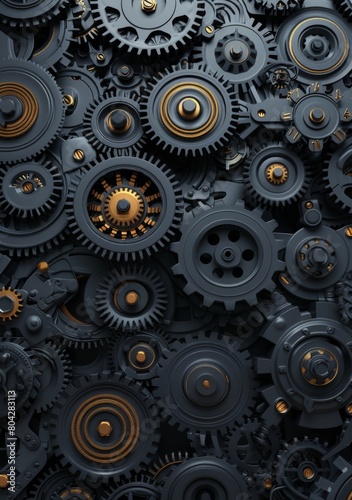 Wallpaper Mural metal gears background 3d style. Torontodigital.ca