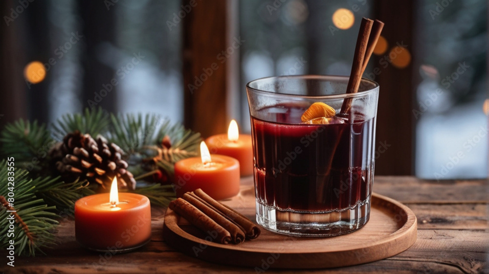Mulled red wine on the table. Mulled red wine on the table.