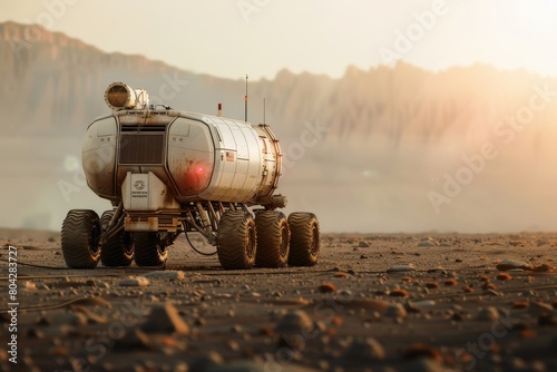 A scientific vehicle on a surface similar to Mars. photo