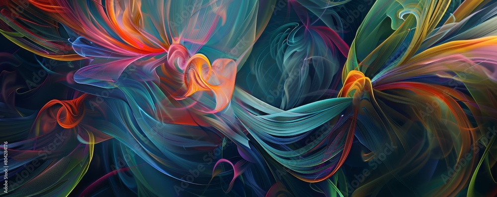 Vivid abstract art swirls with dynamic colors and flowing forms Vivid abstract art swirls with dynamic colors and flowing forms