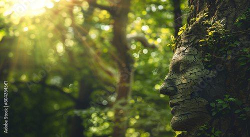human face blend with nature