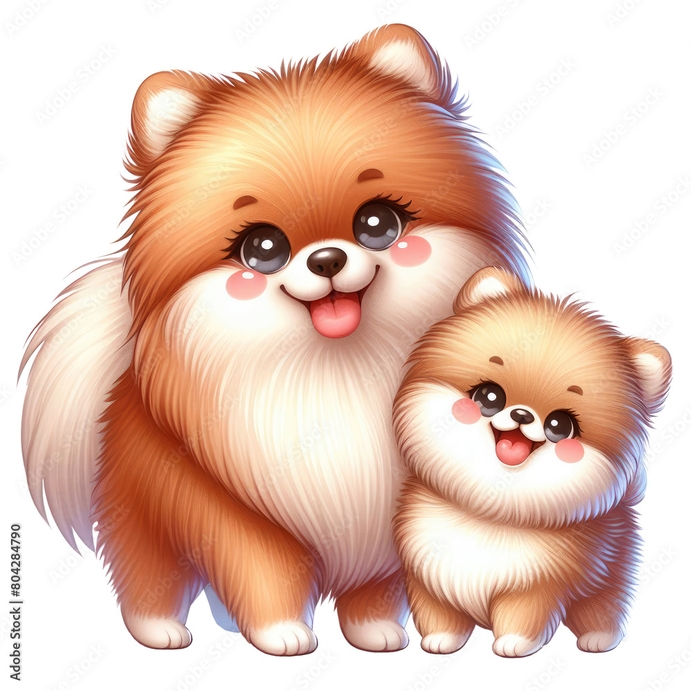 Mom and Baby Dogs Sublimation Clipart