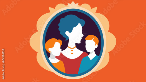 A vintage cameo brooch handed down for generations serves as a reminder of a familys legacy and history.. Vector illustration