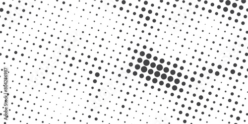 Dots Background. Gradient Pattern. Halftone Fade Backdrop. Black and White Distressed Texture. Vector illustration