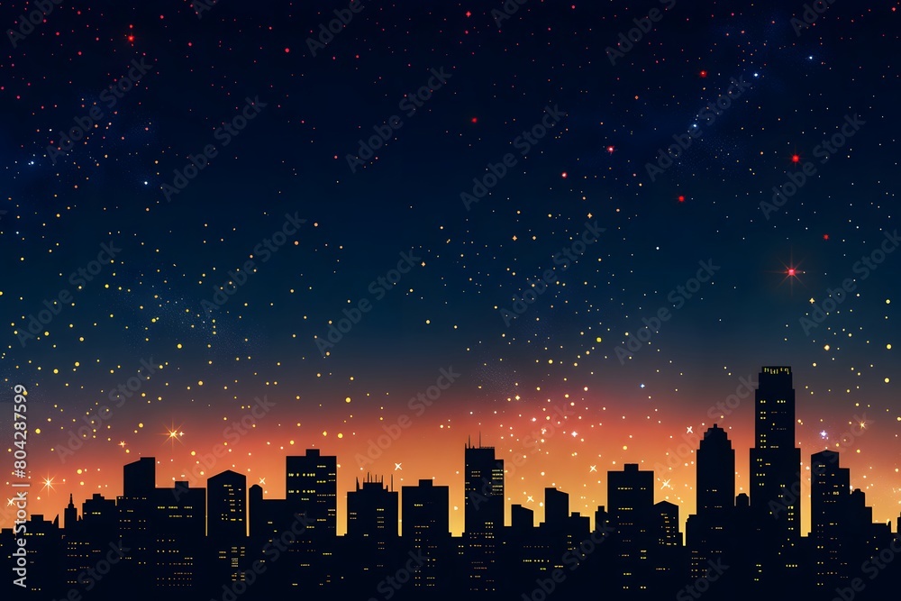 City Skyline Silhouette at Twilight