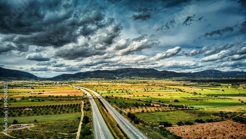 Expansive View of Highways and Rolling Landscape in Tarragona photo