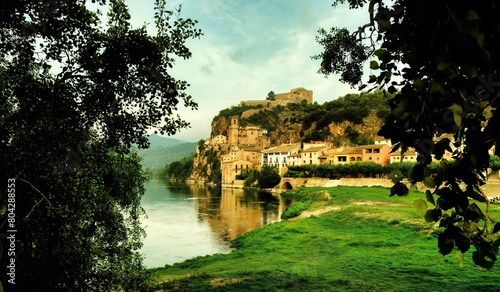 Historic Village of Miravet Alongside the Ebro River in Tarragona photo