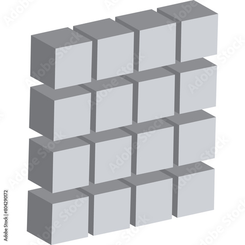 3 D Cubes Icon in Flat Style