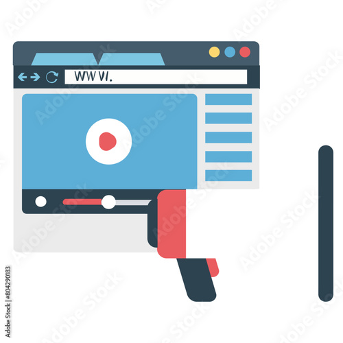Video Blog Icon in Flat Style