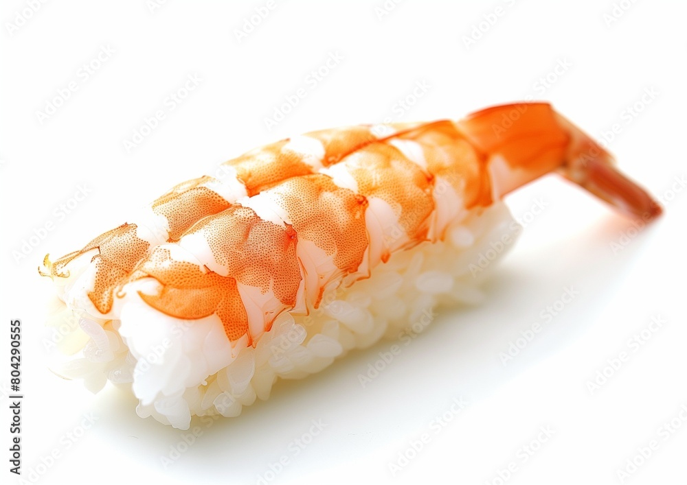 Fresh Shrimp Sushi on White Background High-Quality Food Photography Fresh Shrimp Sushi on White Background High-Quality Food Photography