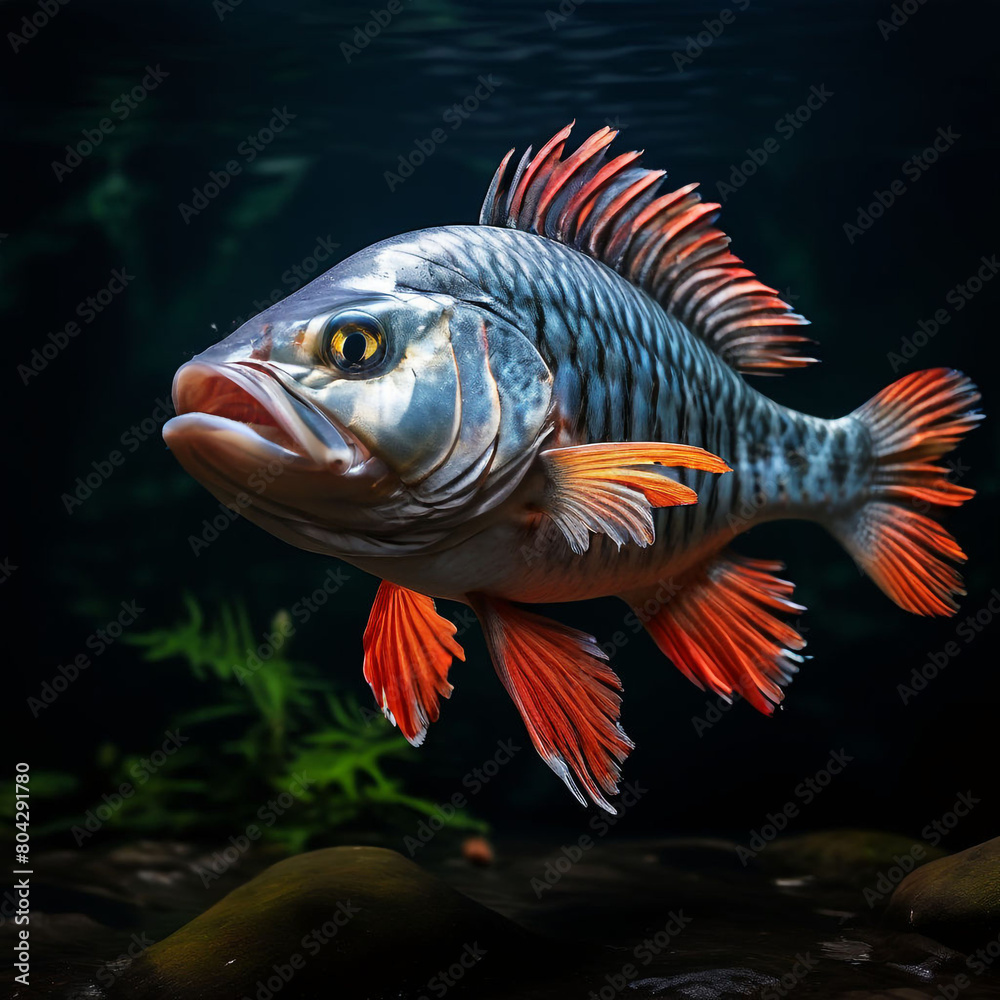 Fototapeta premium fish on blue