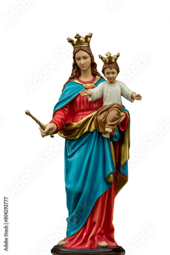 Obraz na plátně PNG Format: The beautiful statue of Mary Help of Christians in Parish Church of St