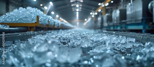 Commercial Ice Production Industrialscale Freezing Process inside an Ice Manufacturing Facility photo