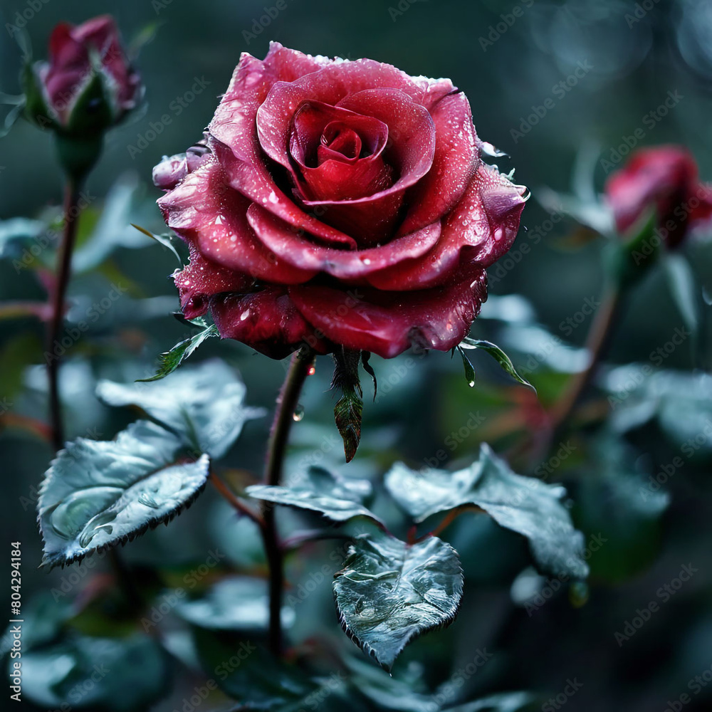 red rose with water drops red rose with water drops
