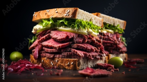 A delicious sandwich with beef