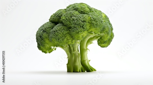 A broccoli on a white background